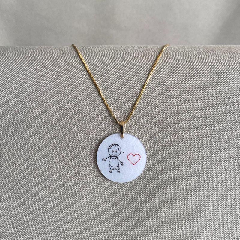 COLAR PINGENTE REDONDO MENINO