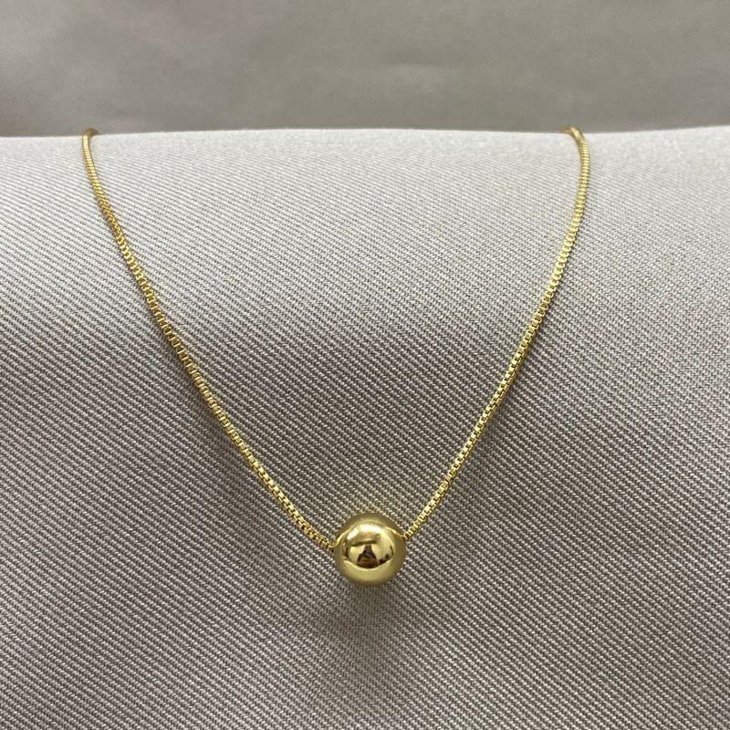 COLAR VENEZIANA COM BOLA LISA 8MM