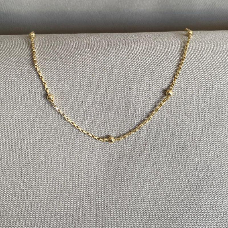 COLAR VENEZIANA LONGA ( TIJOLINHO ) E BOLINHAS