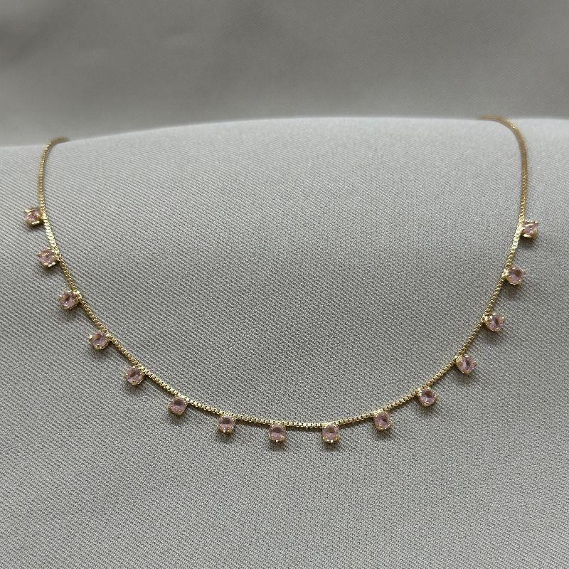 COLAR ZIRCONIAS ROSAS
