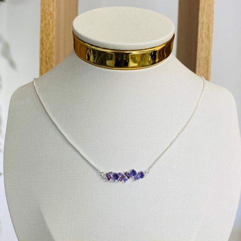 COLAR ZIRCONIAS ROXAS