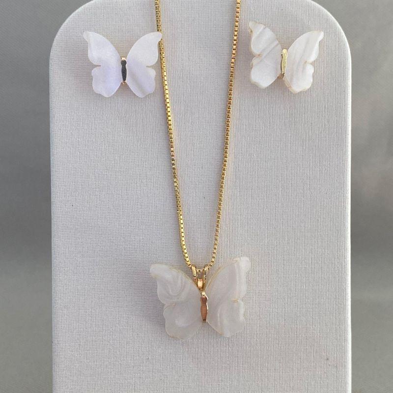 CONJUNTO BORBOLETA MADRE PEROLA