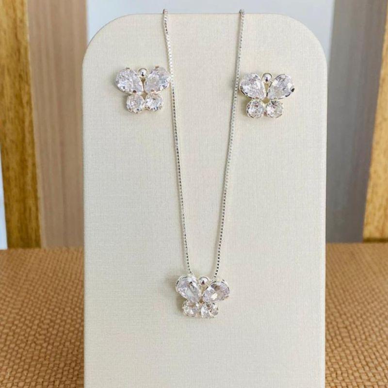 CONJUNTO BORBOLETA ZIRCONIA