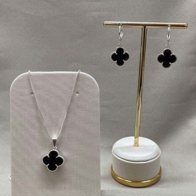 CONJUNTO COLAR E BRINCO INSPIRAÇÃO VAN CLEEF