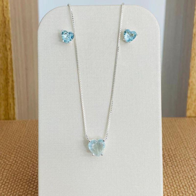 CONJUNTO CORAÇÃO AZUL CLARO