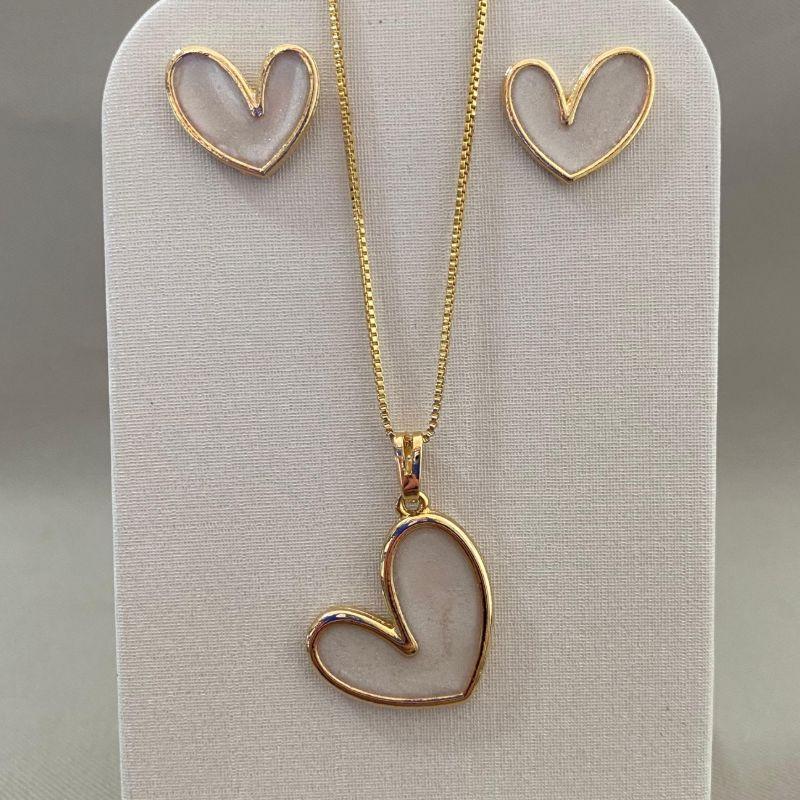 CONJUNTO CORAÇÃO MADRE PEROLA