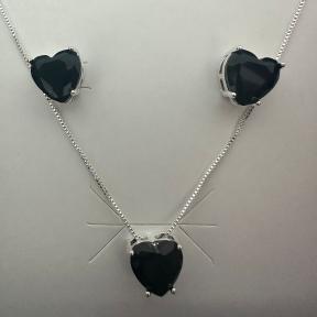 CONJUNTO CORAÇÃO PRETO
