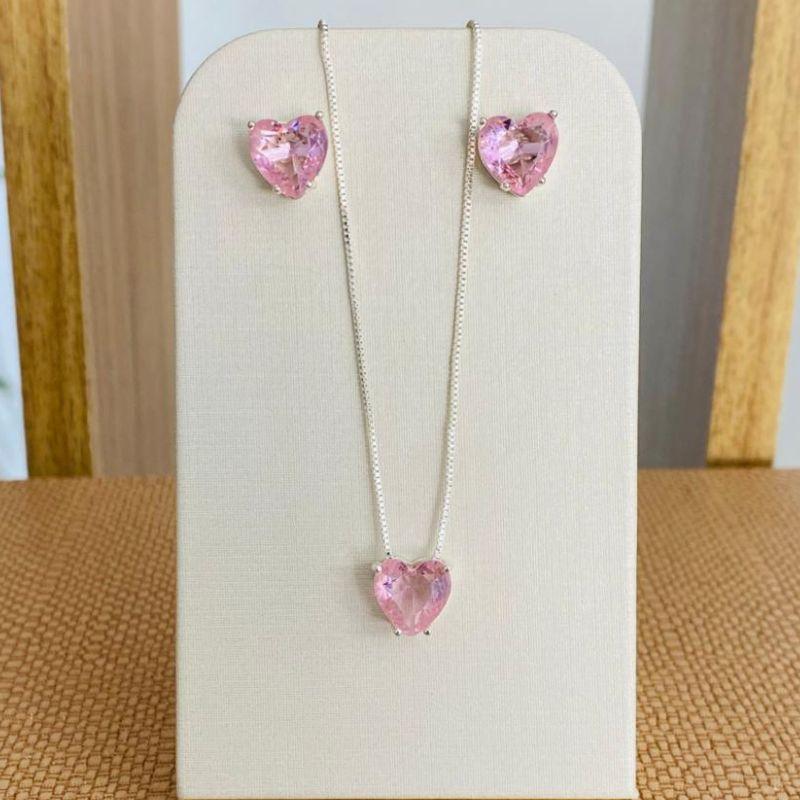 CONJUNTO CORAÇÃO ROSA