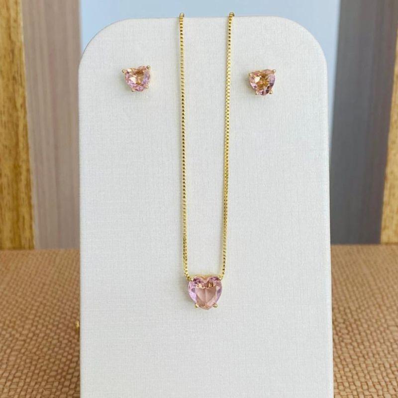 CONJUNTO CORAÇÃO ROSA