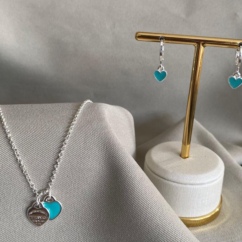 CONJUNTO INSPIRAÇÃO TIFFNY DUPLO CORAÇÃO