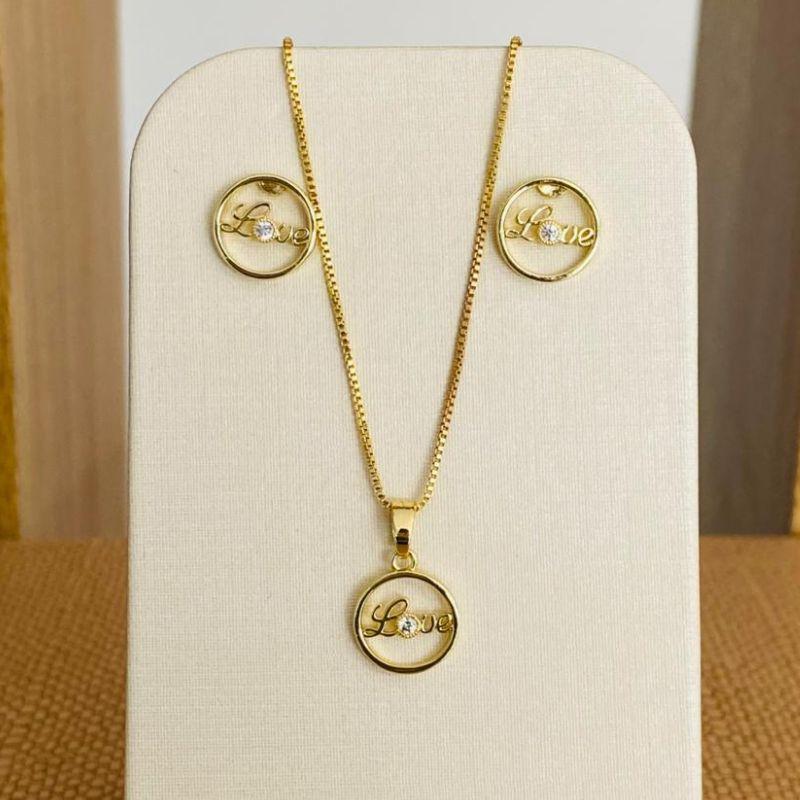 CONJUNTO LOVE COM ZIRCONIA