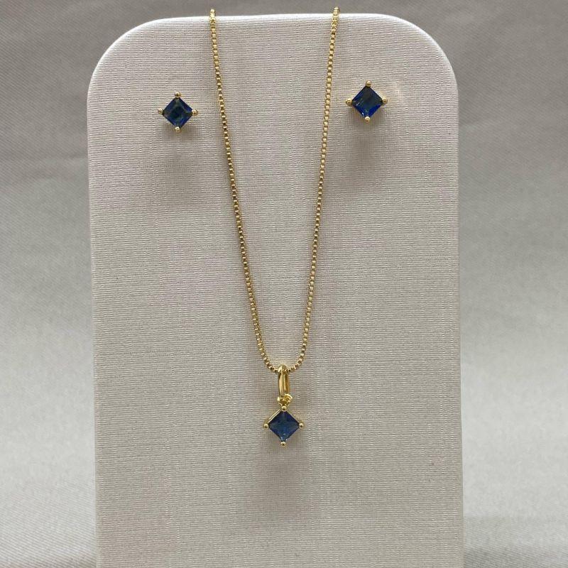 CONJUNTO ZIRCONIA AZUL