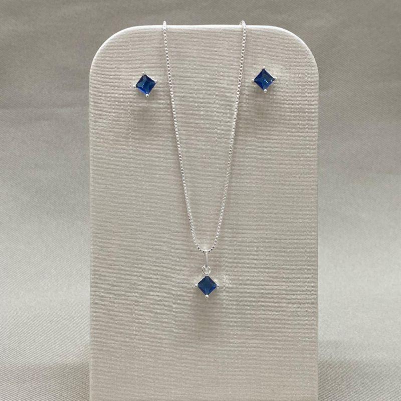 CONJUNTO ZIRCONIA AZUL