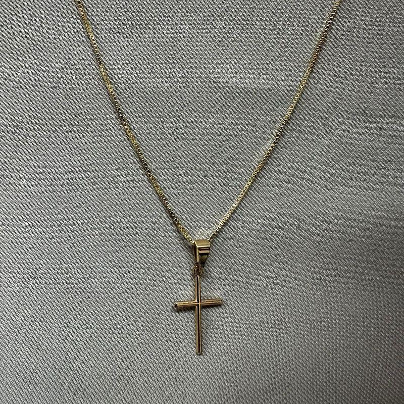 CORRENTE 60CM PINGENTE CRUZ PALITO 16MM