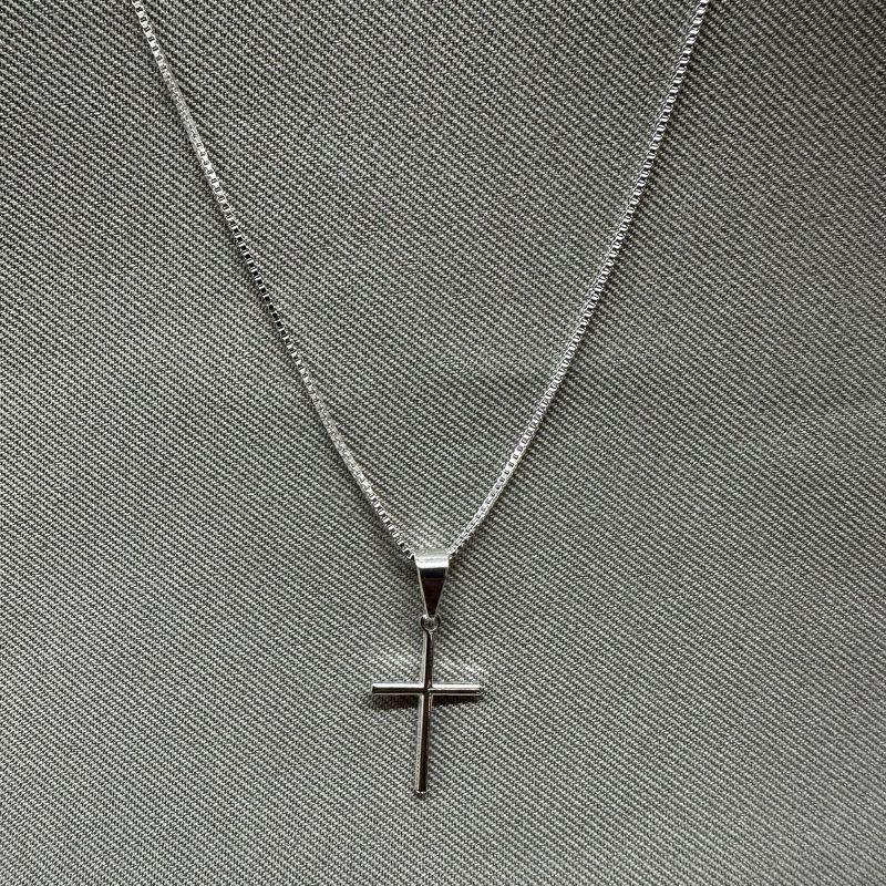 CORRENTE 60CM PINGENTE CRUZ PALITO 16MM