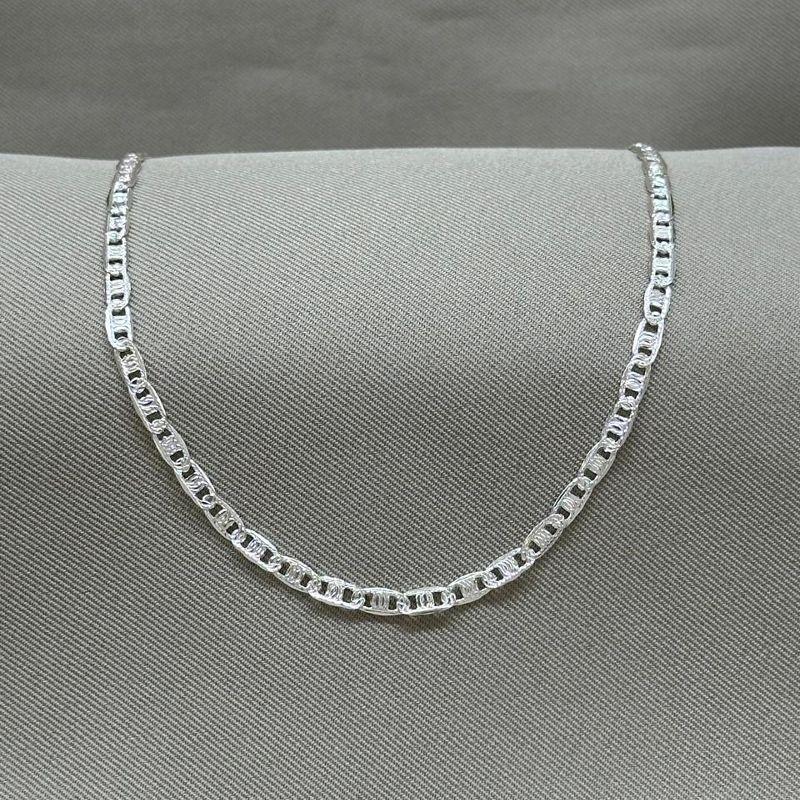 CORRENTE GUCCI PIASTRINE DE LACRE DIAMANTADO