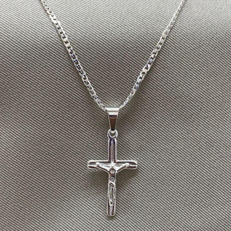 CORRENTE MASCULINA GRUMET 60CM COM PINGENTE CRUZ