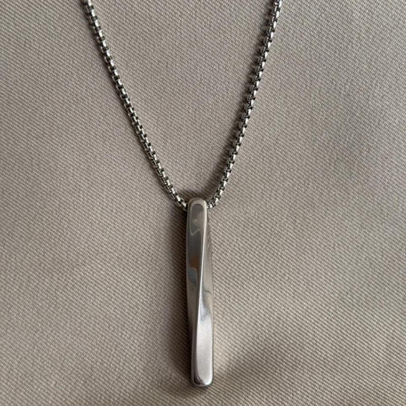 CORRENTE MASCULINA PINGENTE BARRA TORCIDA