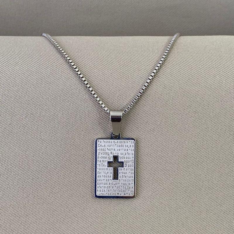 CORRENTE VENEZIANA COM PING PLACA PAI NOSSO