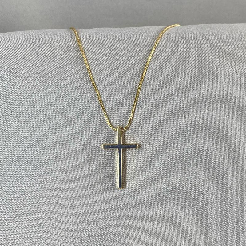 CORRENTE VENEZIANA MASCULINO 60CM FECHO GAVETA COM CRUZ