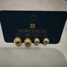 DUPLA DE BRINCOS BOLA FOSCA 6MM/8MM