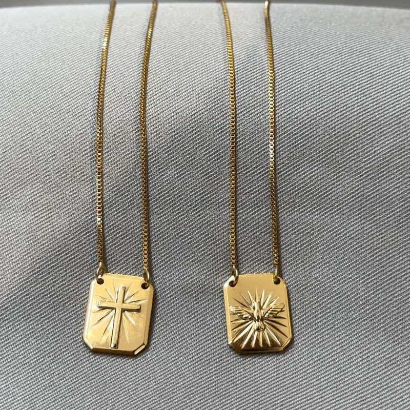 ESCAPULÁRIO 70CM ESPIRITO SANTO E CRUZ