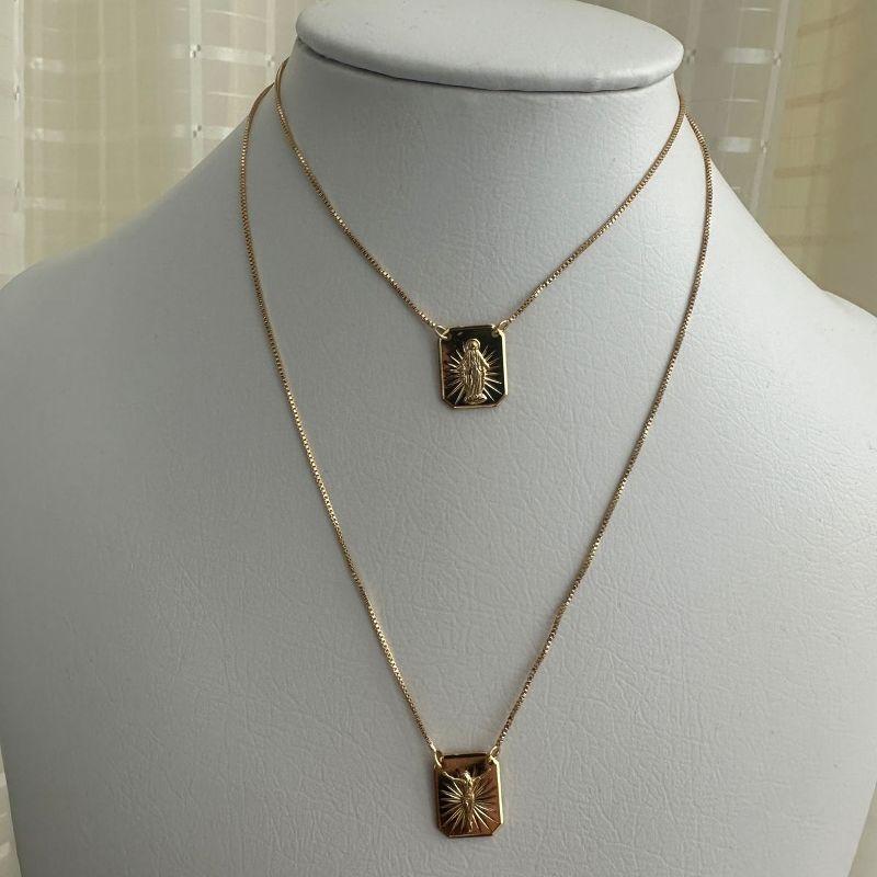 ESCAPULARIO 70CM  NOSSA SENHORA DAS GRAÇAS E CRISTO DIAMANTADO