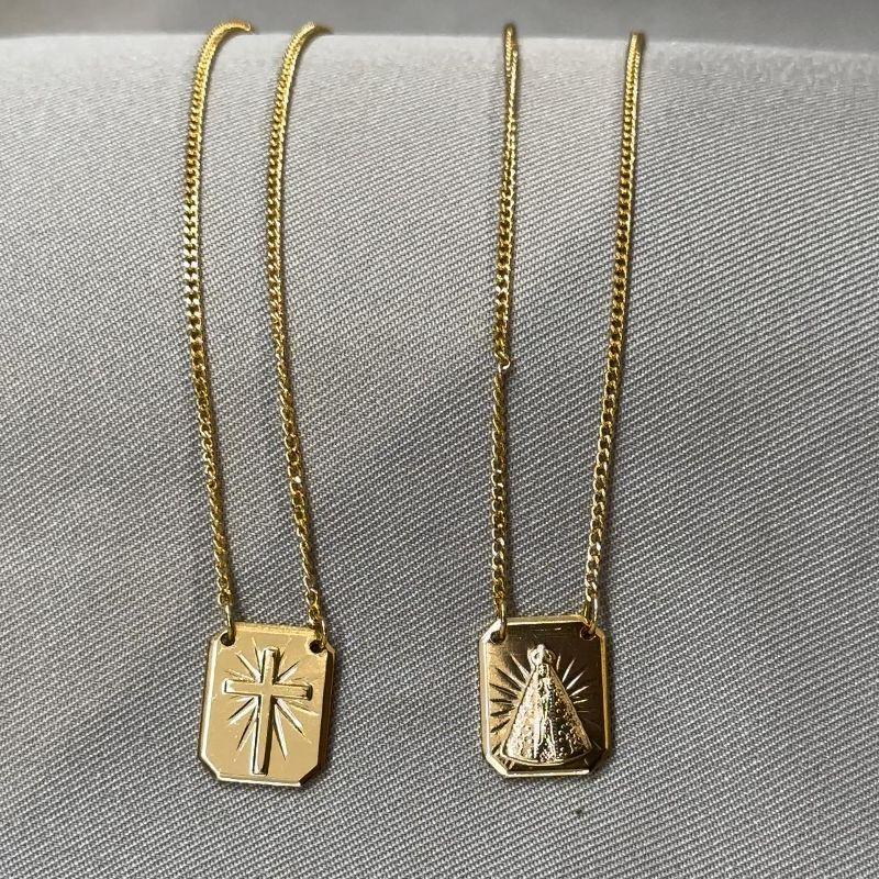 ESCAPULÁRIO GROUMET 60CM NOSSA SENHORA E CRUZ