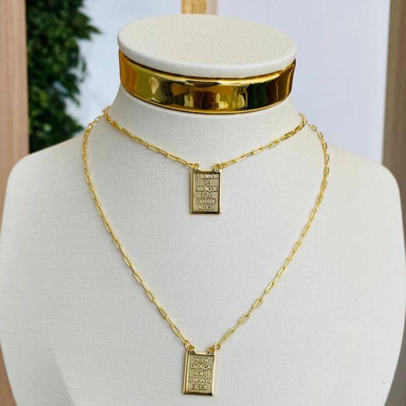 ESCAPULARIO O SENHOR TE ABENÇOE / PELA GRAÇA SOIS SALVO 60CM