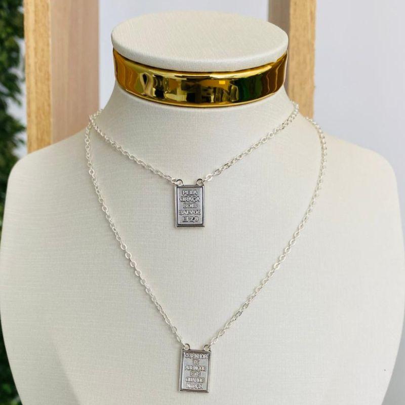 ESCAPULARIO O SENHOR TE ABENÇOE / PELA GRAÇA SOIS SALVO CADEADINHO 60CM