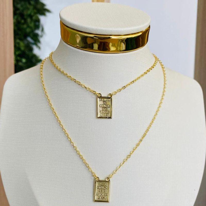 ESCAPULARIO O SENHOR TE ABENÇOE / PELA GRAÇA SOIS SALVO CADEADINHO 60CM