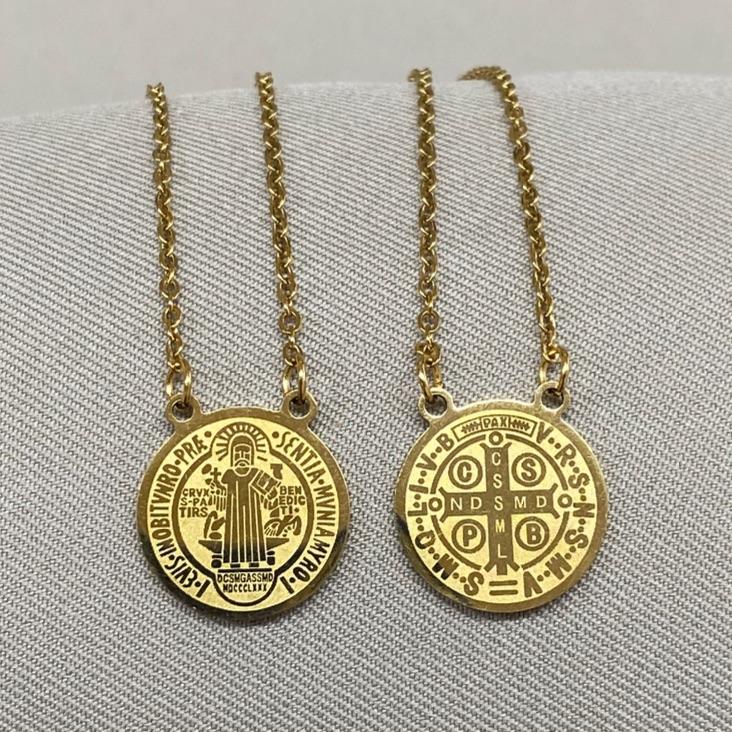 ESCAPULARIO SÃO BENTO DOURADO STEEL