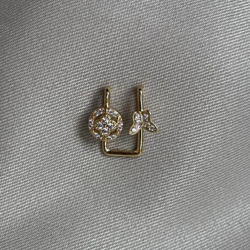 PIERCING FAKE BORBOLETA FLOR CRAVEJADA