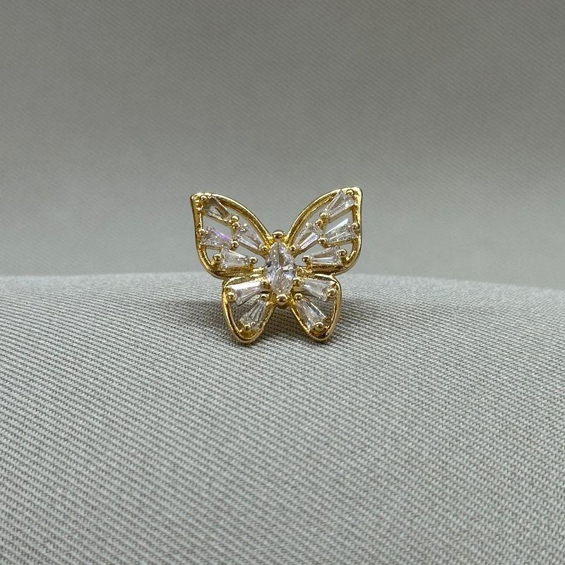 PIERCING FAKE BORBOLETAS COM ZIRCONIAS