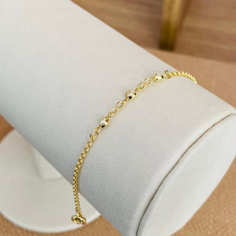 PULSEIRA 3 PEROLAS ELO PORTUGUES