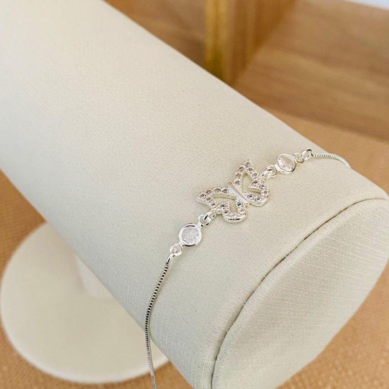 PULSEIRA BORBOLETA CRAVEJADA COM ZIRCONIAS