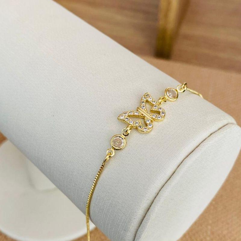 PULSEIRA BORBOLETA CRAVEJADA COM ZIRCONIAS