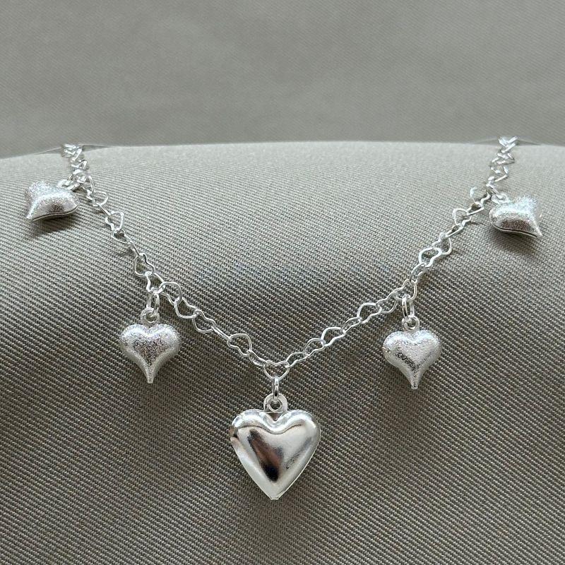 PULSEIRA CORAÇÃO LISO E BRILHANTES