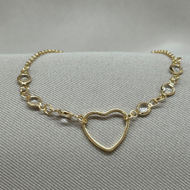 PULSEIRA CORAÇÃO VAZADO COM ZIRCONIAS