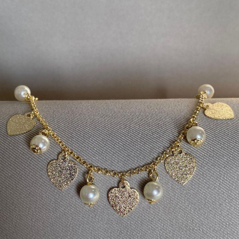 PULSEIRA CORAÇÕES COM PEROLA