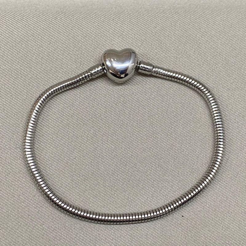 PULSEIRA DE BERLOQUE FECHO CORAÇÃO 17CM EM STEEL