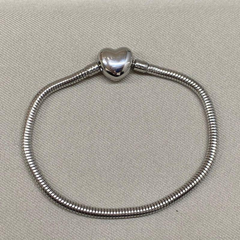 PULSEIRA DE BERLOQUE FECHO CORAÇÃO 19CM EM STEEL