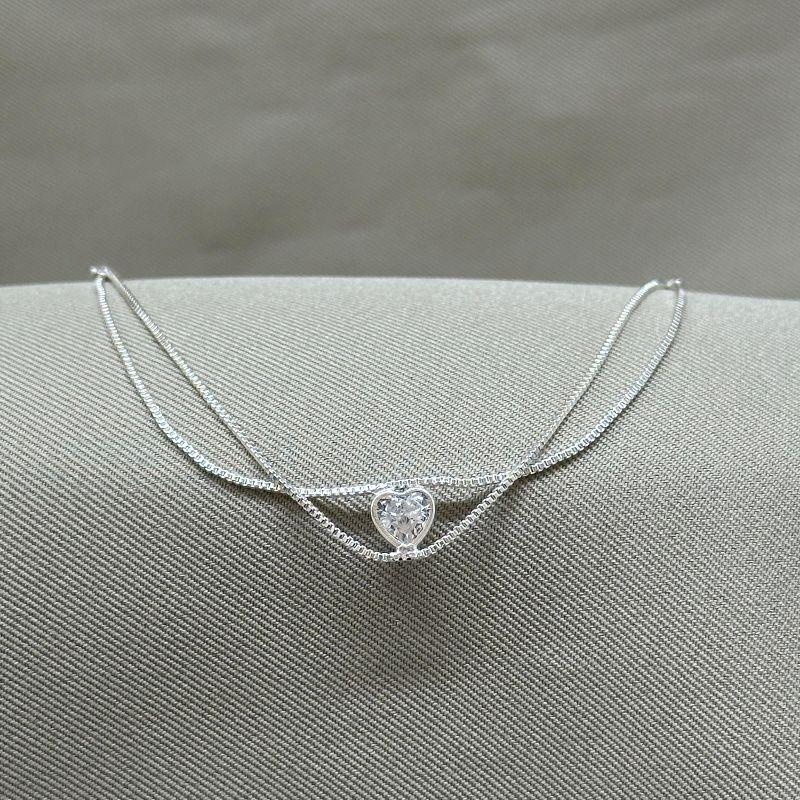 PULSEIRA DUPLA VENEZIANA E CORAÇÃO EM ZIRCONIA CRISTAL 8MM