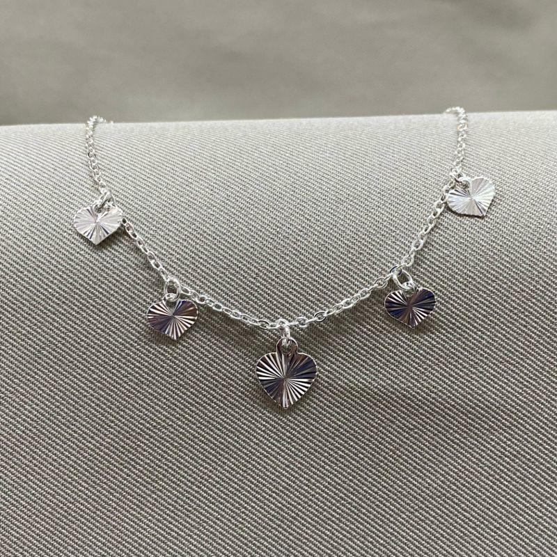 PULSEIRA ELO CADEADO E CORAÇÕES DIAMANTADO