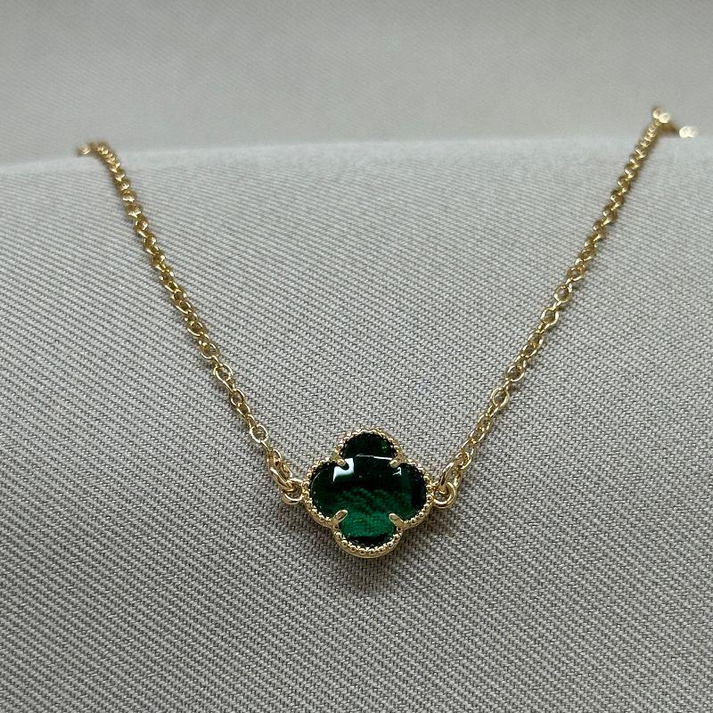 PULSEIRA ELO CADEADO FLOR ESMERALDA