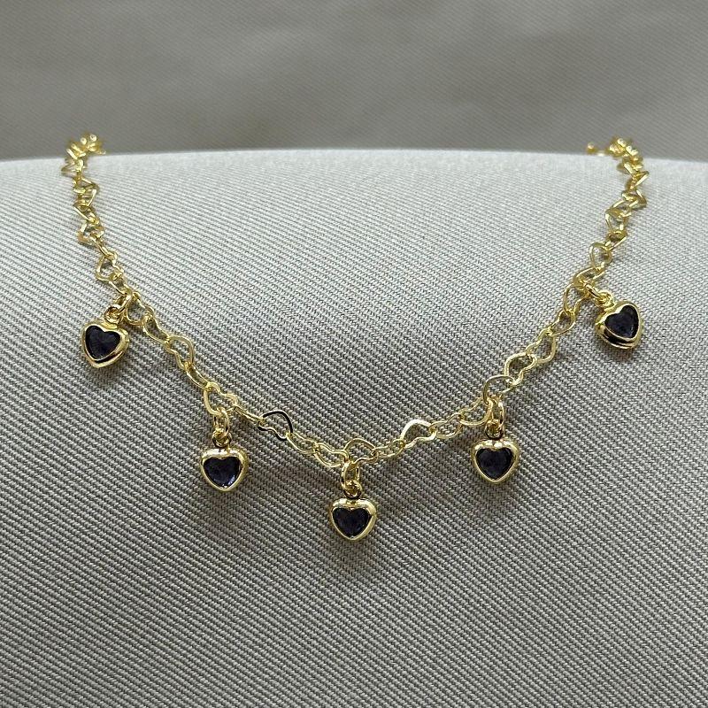 PULSEIRA ELO CORAÇÃO E CORAÇÕES TIFANI TANZANITE