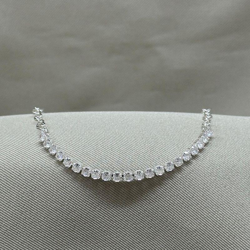 PULSEIRA ELO CORAÇÃO E RIVIERA ZIRCONIA CRISTAL 4MM