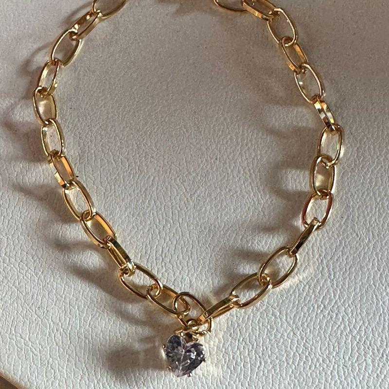 PULSEIRA ELO OVAL COM CORAÇÃO