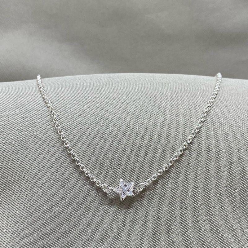 PULSEIRA ELO PORTUGUES 2MM E ESTRELA DE ZIRCONIA CRISTAL 6MM