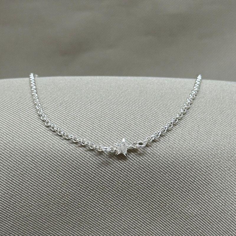 PULSEIRA ELO PORTUGUES 2MM E ESTRELA DE ZIRCONIA CRISTAL 6MM